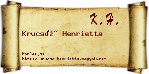 Krucsó Henrietta névjegykártya