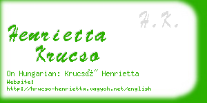 henrietta krucso business card